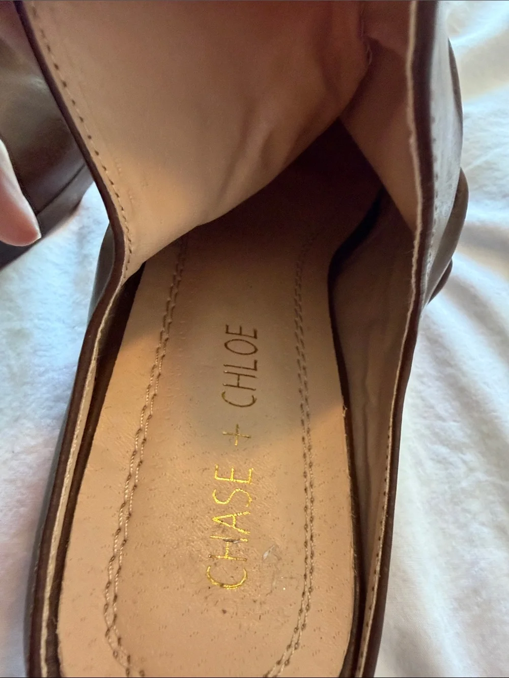 Chase + Chloe Brown  Slip-On Mules